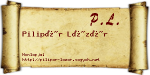 Pilipár Lázár névjegykártya